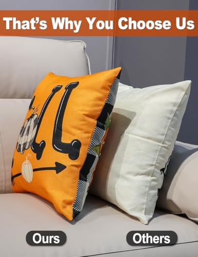 multiwins Fall Pillow Covers 16x16 4Pcs Double-Sided Print for Home Decor