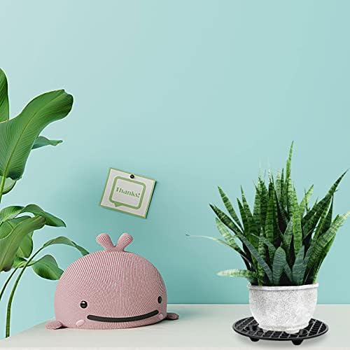 4 Pcs Plant Pot Elevator Heavy Duty Platic Stand Black Round Flower Holder