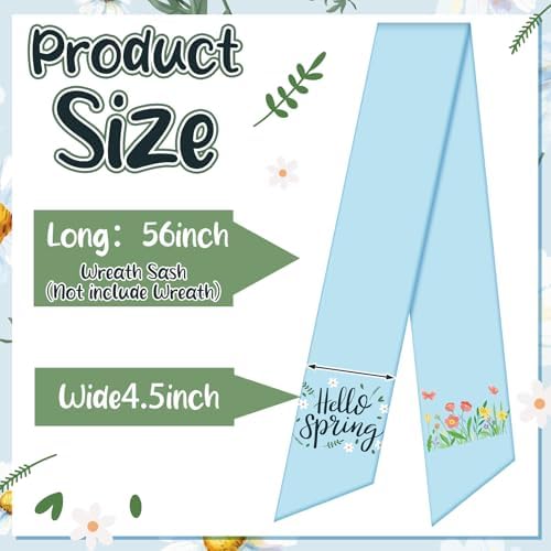 VitalCozy Spring Wreath Sash for Front Door