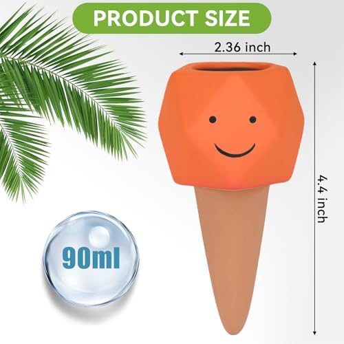 4 Pack Terracotta Self Watering Spikes, Automatic Plant Waterer Devices