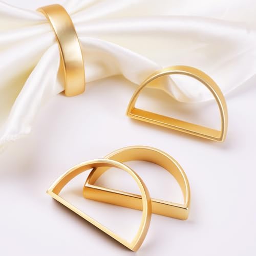 APTWOW 20PCS Gold Napkin Rings, Fall Thanksgiving Christmas Table Decor