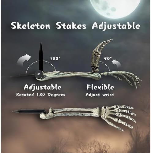 Halloween Skeleton Hands Stakes Yard Plastic Realistic Zombie Ghost Arm