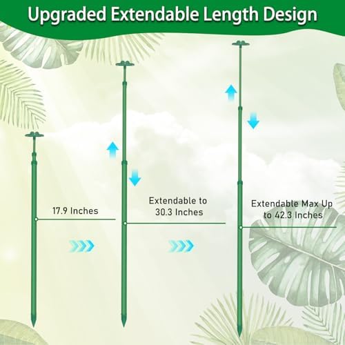 Extendable Plant Stakes,Length Scalable From17.9to42.3IN Plant SupportStake