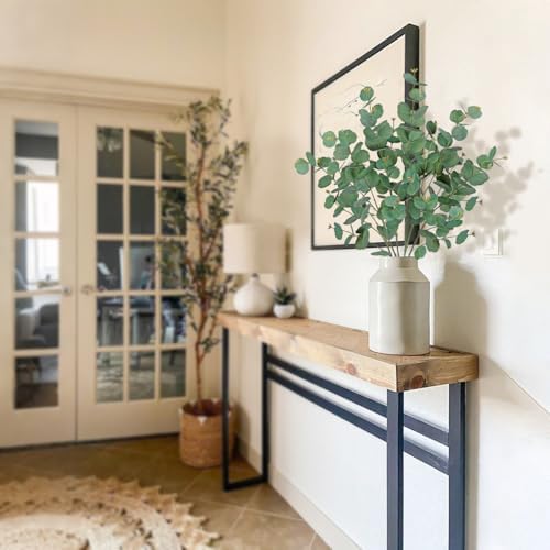 33.8" Tall Faux Eucalyptus Stems Real Touch Artificial Greenery Stem, Faux Eucalyptus Stems Silver Dollar Leaves, Fake Greenery Stem for Bridal Wedding Bouquet Vase Table Centerpiece Decor 6Pcs