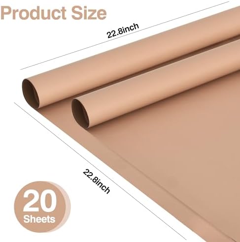 BEISHIDA 20 PCS Brown Floral Wrapping Paper-Matte Waterproof Flower Wrapping Paper Bouquet for Florist Supplies, DIY Crafts, Gift Packaging, Valentine Mother's Day Wedding, Birthday Gift