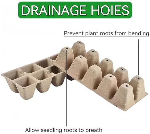 240 Cells Seed Starter Tray, 24 Pack Biodegradable Peat Pots, Seed Starter Kit for Seedlings with 24 Labels
