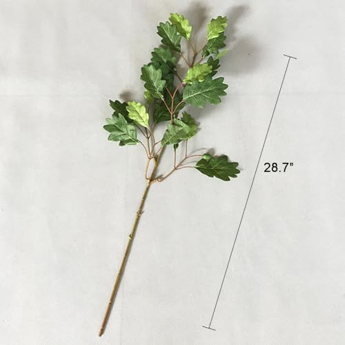 4Pcs Artificial Oak Tree Leaf Stems with Fruits Faux Oak Tree Branches Green Plant for Greenery Home Kitchen Table Centerpieces Festival Decor (Green)