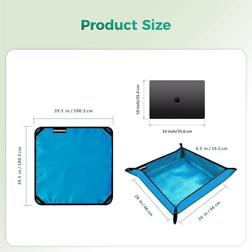 39.5"x39.5" Plant Transplanting Mat - Thickened Waterproof Potting Mat, Succulent Gardening Mat, Portable Repotting Mat for Mess Control, Indoor Outdoor Use (PVC-Blue)