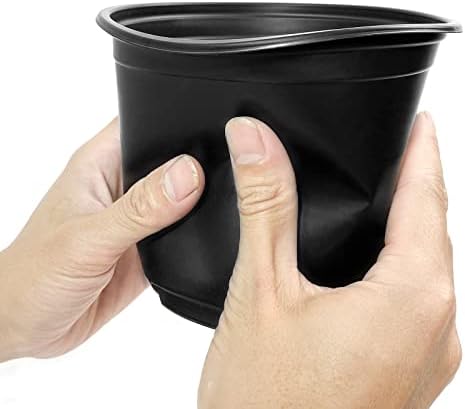 RAOOKIF 100 Pack Nursery Pots, 4 5 6 Inch Nursery Pot for Plants, Plastic Plant Pots with Drainage Holes, Garden Flower Pots for Transplanting, Succulents, Cuttings, Seedlings(5inch,100pcs)