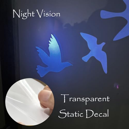UV Reflective Anti Collision Window Bird Stickers Decals Glass Door Protect and Save Bird Strikes (Transparent, Reusable)