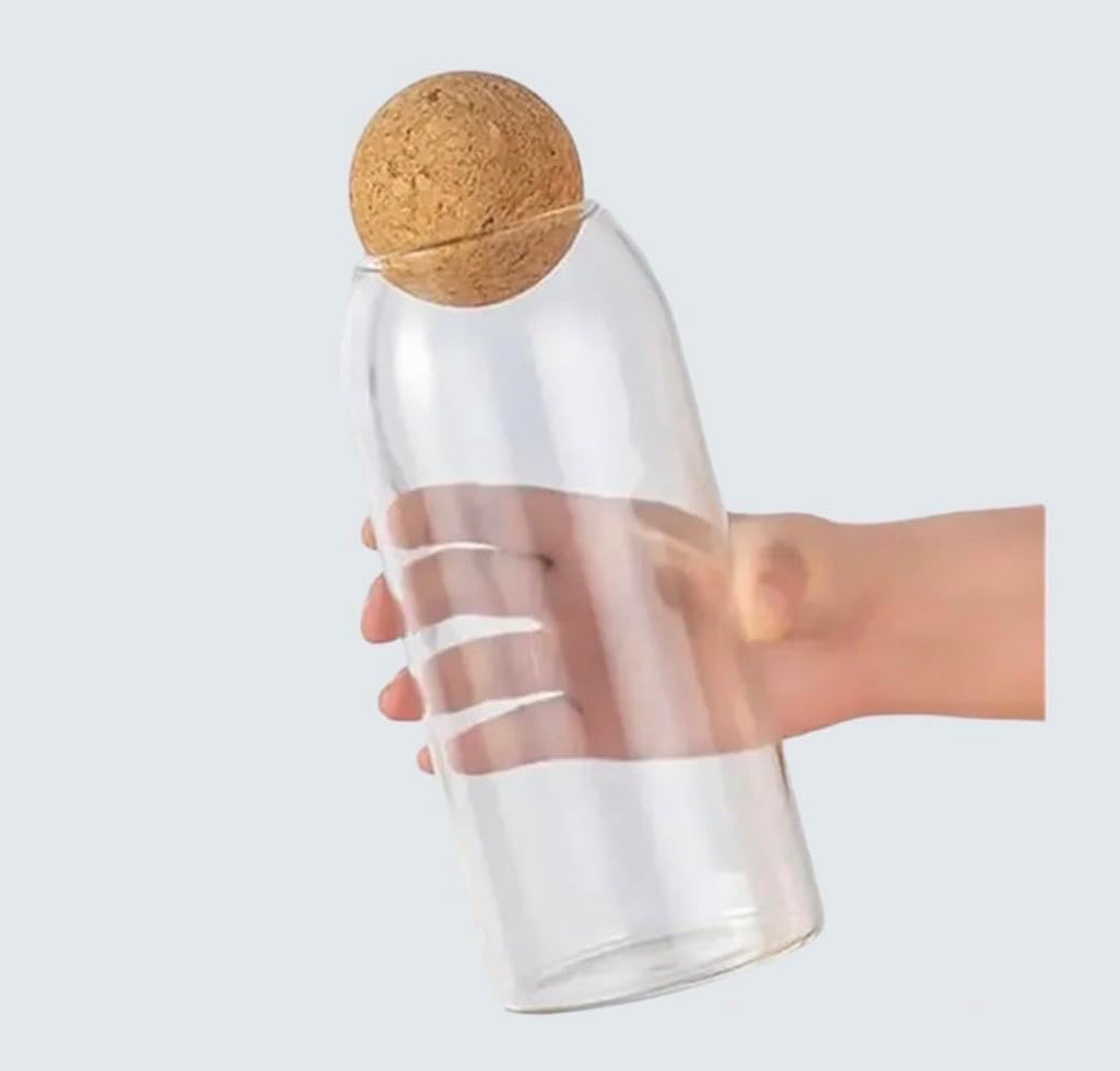 DIY Terrarium Kit with Closed Glass Bottle Container Planter with Lid (Ball Cork) | 2 Jars | Airtight Terrarium