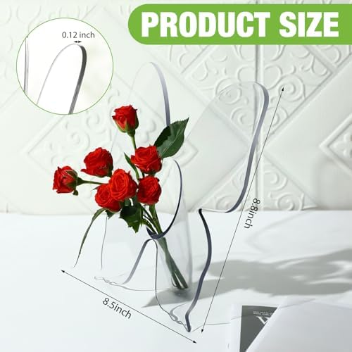 4 Pack Clear Butterfly Vase Acrylic Frame Centerpieces, Classic