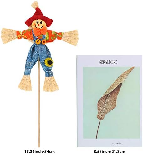 Blulu 4 Pcs Scarecrows Fall Decor, 13.34" Halloween Scarecrow Decorations