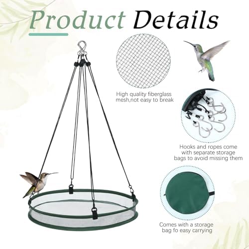 FoldTier 1 Piece Bird Seed Catcher Tray Hanging Round Mesh,16 Inch