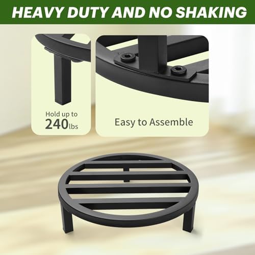 3 Pack 12 Inch Metal Plant Stands Outdoor Indoor Pot Riser,Black