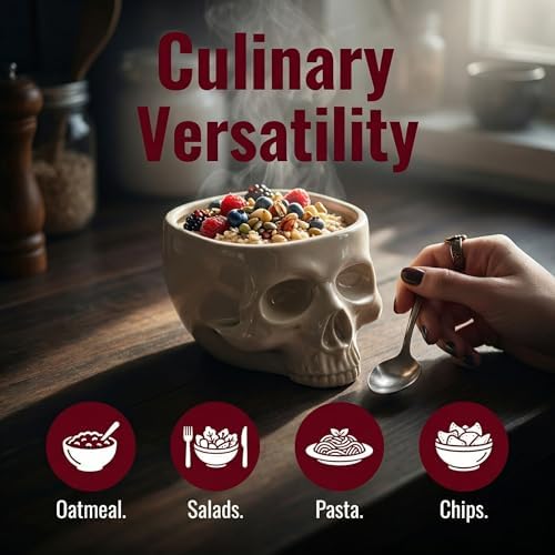 Gothic Skull Bowl 10oz Ceramic Food-Safe MW/DW Safe Halloween Candy