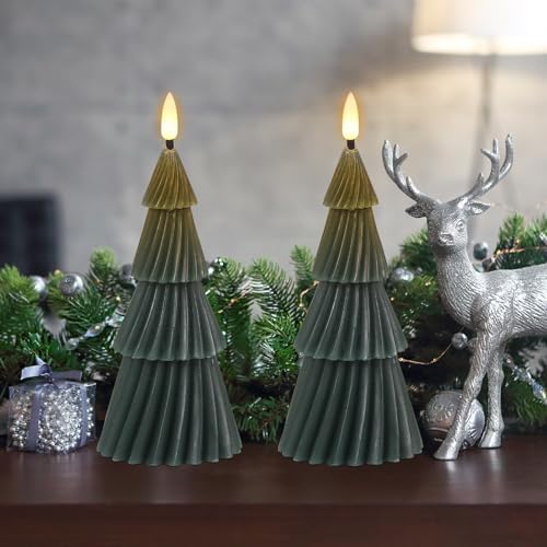 Eldnacele Christmas Tree Flameless Candles Battery Operated with Timer