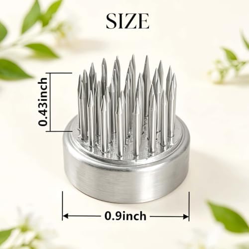Japanese Flower Frog Mini Kenzan Floral Frog 23mm/0.9inch Diameter Ikebana Flower Arranger Holder Stainless Steel Pin for Small Vase (6Pcs)