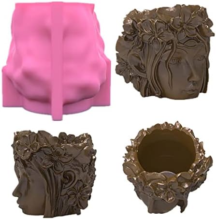 Flower Pot Mould for Cement Silicon DIY Concrete Plant Vase Moulds Handmade Home Decoration Tool Pen Holder Resin Epoxy Silicone Mold (G61)