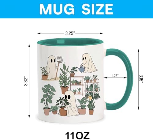 Hyturtle Cute Ghost Plant Mug Gifts For Plant Lovers on Birthday, Halloween