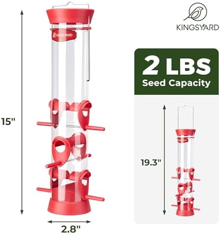 Kingsyard Tube Bird Feeder for Outdoors Hanging