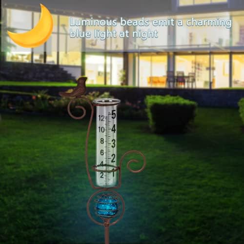 27'' Tall Rain Gauge Outdoor with Luminous Beads