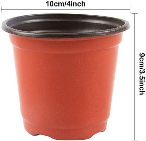 Augshy 150 Pcs 4Inches Plastic Plants Nursery Pot, Seed Starting Pots