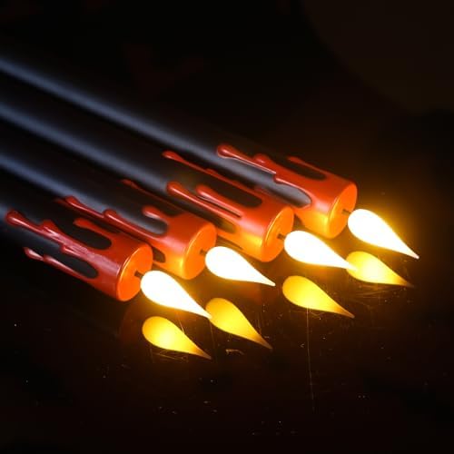 Eldnacele Black Flameless Taper Candles Battery Operated with Remote Timer