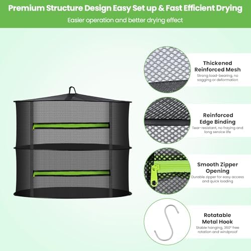 MEKOLIFE 2-Layer Herb Drying Rack Hanging, Small Mesh Dryer Net