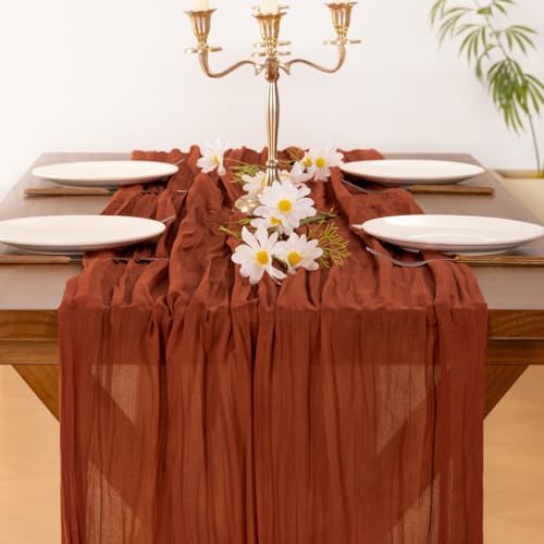 Cheesecloth Table Runner Fall Boho Wedding Birthday Party Home Decor