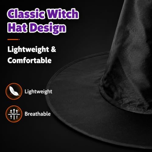 13PC Hanging Witch Hats, Indoor Outdoor Porch Halloween Decor