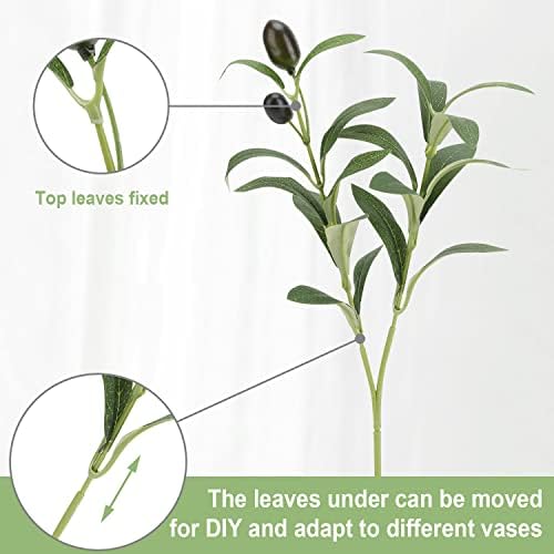 100PCS 10in Faux Olive Leaves Stems Bulk for Wedding Hotel Decor