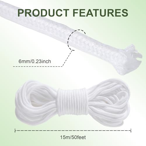 MAQIHAN Wicking Rope for Plants - 50 Feet 1/4 Inch Self Watering Wick Cord