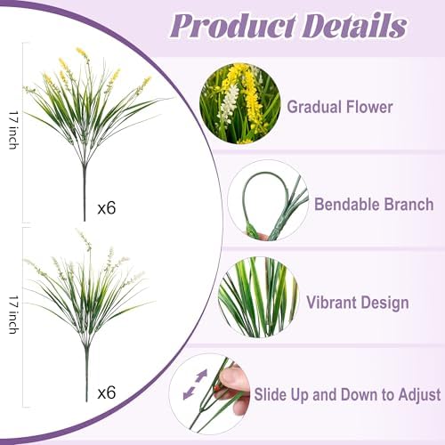 Ammyoo Artificial Plants Fake Monkey Grass for Outdoor Porch Decorations