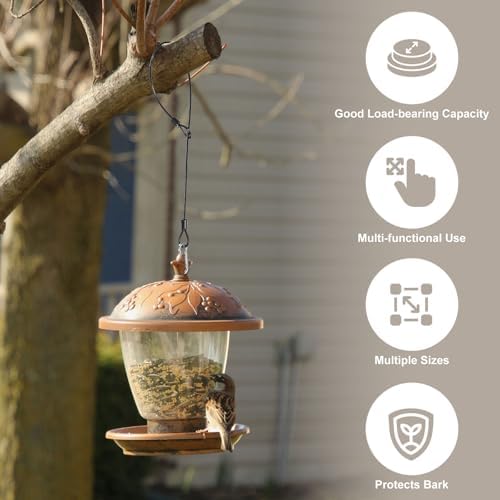 M METERXITY 2-Pack Bird Feeder Hanger with Snap Clip 200cm/79in, Black