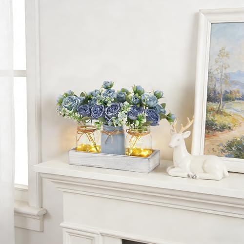 Mkono Mason Jar Lights Centerpieces for Tables Dining Room Farmhouse Decor