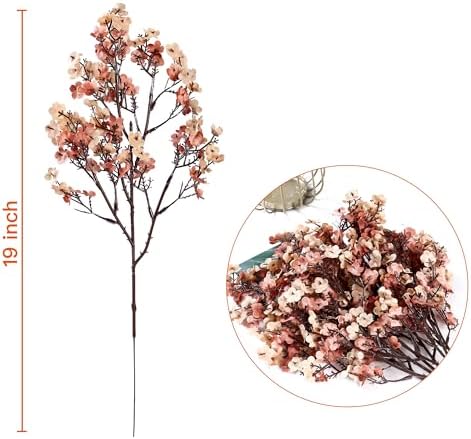 Sggvecsy 15 Pcs Babys Breath Artificial Flowers Gypsophila Bouquets Bulk Real Touch Fake Silk Flowers for Home DIY Floral Arrangement Table Centerpiece Fall Thanksgiving Autumn Decoration (Mixed)