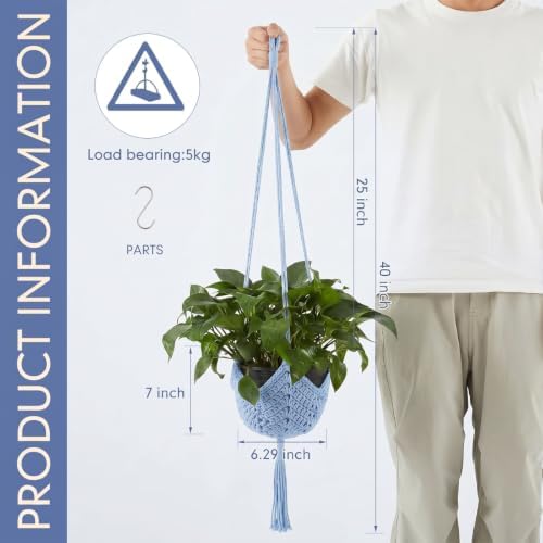 Shappy 1 Pack Boho Macrame Plant Hanger for Indoor
