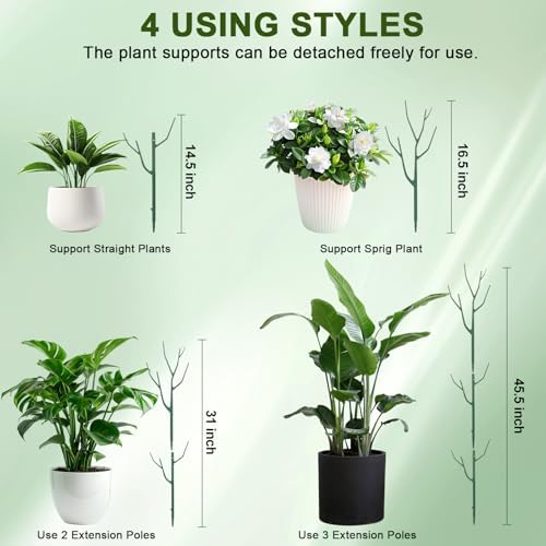 10 Pack Stackable Plant Support Stakes, Climbing Plant Support Structures for Monstera, Pothos, Philodendron Garden Plant Stakes for Indoor Outdoor Plants