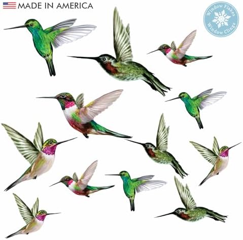 20-Pack Hummingbird Bird Strike Prevention Window Clings