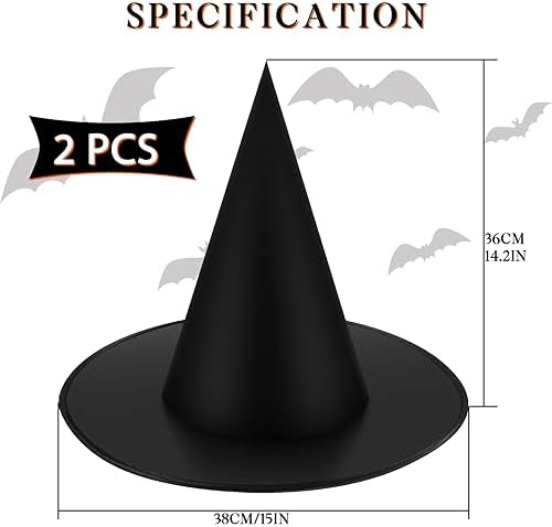 Black Halloween Witch Hat Floating Witch Hats Hanging Wizard Hat for Halloween Party Decorations