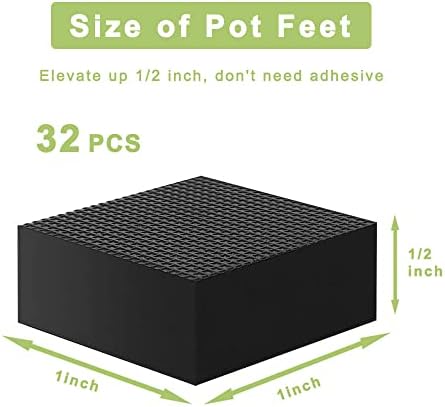 vensovo Planter, 1 Inch Plant Pot Feet for Outdoor Planters - 32 Pack, Rubber Pot Risers Elevate up 1/2 inch, Plant Stand for Medium and Small Pots