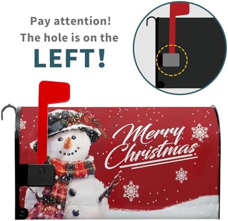 Merry Christmas Mailbox Covers Winter Snowman Mailbox Cover Magnetic Large Size 21x25.5 Inch Christmas Winter Mailbox Cover Magnetic Mailbox Wraps Post Letter Box Cover Holiday Outdoor Decoration