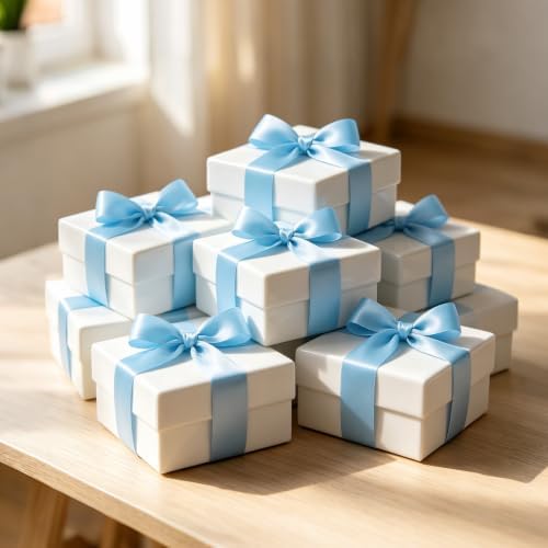 TONIFUL 1 Inch x 100yds Light Blue Satin Ribbon for Crafts, Gift Wrapping