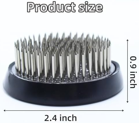 Floral Frogs for Flower Arrangements, 2.4" Round Metal Flower Frog Vase Arranger Pin Holder for Ikebana, DIY Flower Craft Arrangements (60mm Silver)