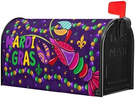Mardi Gras Mailbox Covers Magnetic Mardi Gras Purple and Red Mailbox Cover Standard Size 18 X 21 Inch Spring Holiday Carnival Festival Wrap Post Letter Box Decorative for Outdoor Home Garden Yard
