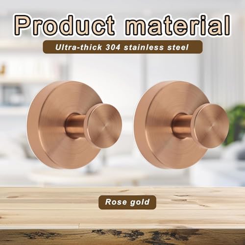 Linwnil Suction Cup Wreath Hanger，Suction Cup Hooks Hanging 10 Lbs，Waterproof Suction Cup Wreath Holder for Windows, Shower, Wreaths，Smooth Doors (Rosegold, 2 Pack)