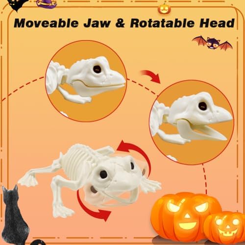 6PCS Halloween Animals Skeleton with Bendable Tails and Movable Jaws