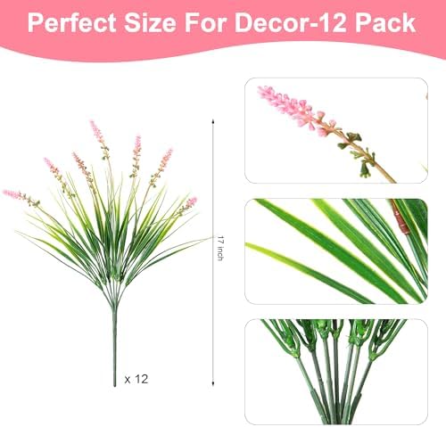 Ammyoo Artificial Plants Fake Monkey Grass for Outdoor Porch Decorations