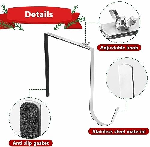 4 Pcs Christmas Headstone Wreath Hanger, Adjustable Headstone Wreath Holder